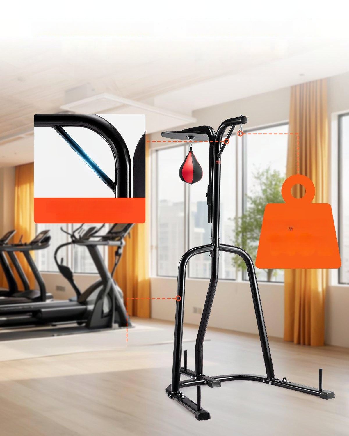 Stojak Bokserski 2w1 Uchwyt do Worków Treningowych Stalowy Profesjonalny