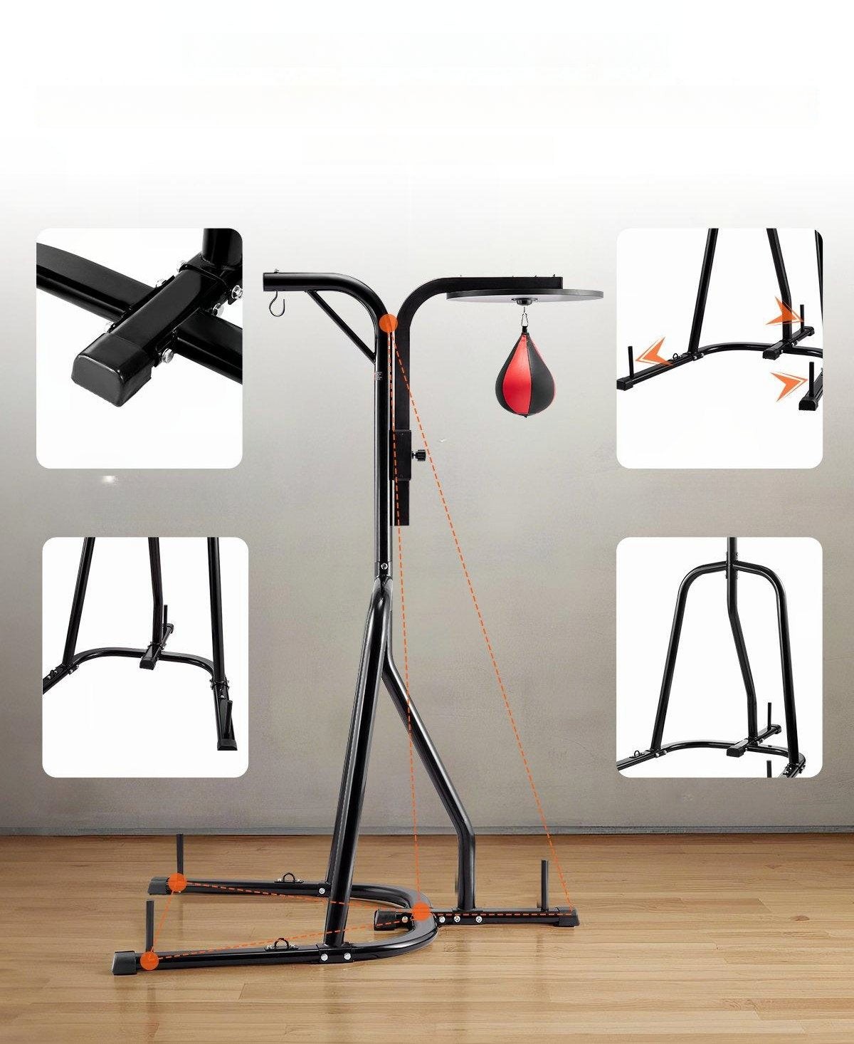 Stojak Bokserski 2w1 Uchwyt do Worków Treningowych Stalowy Profesjonalny